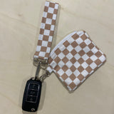 Caramel Checkered Keychain Set
