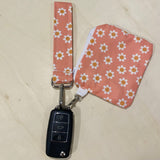 Coral Daisies Keychain Set