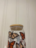 Boho Butterflies Glass Tumbler