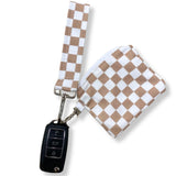 Caramel Checkered Keychain Set