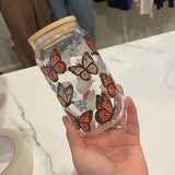 Boho Butterflies Glass Tumbler