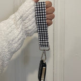 Black Plaid Keychain Set