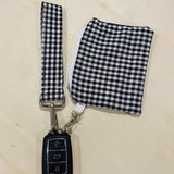 Black Plaid Keychain Set