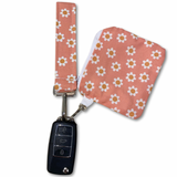 Coral Daisies Keychain Set