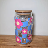 Blooming Flowers Glass Tumbler