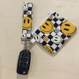 Checkered Smiles Keychain Set