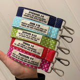 Bible verse keychain, Faith inspired key fob