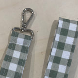 Sage Plaid Keychain