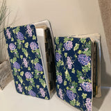 Handmade Bible Cover Sleeve Floral Navy Blue