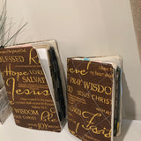 Handmade Bible Cover with Jesus Salvation lettering