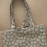 Mocha Brown Hearts Tote Bag