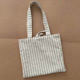 Neutral Striped Tote Bag