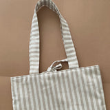 Neutral Striped Tote Bag