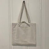 Neutral Striped Tote Bag