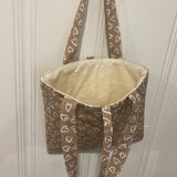 Mocha Brown Hearts Tote Bag