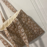 Mocha Brown Hearts Tote Bag