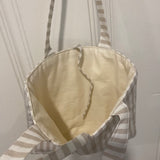 Neutral Striped Tote Bag