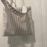 Neutral Striped Tote Bag