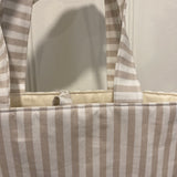 Neutral Striped Tote Bag