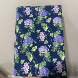 Handmade Bible Cover Sleeve Floral Navy Blue