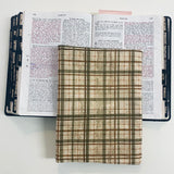 Plaid Bible Cover Olive Beige Neutral