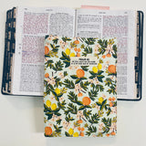 Bible Cover Sleeve, Handmade Citrus Orange Pattern