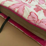 Bible Cover Sleeve, Handmade Pink Bows