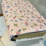 Quilted Bible Cover Sleeve with Light Pink Florals