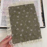 Handmade Bible Cover Lace trim, Custom size