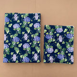 Handmade Bible Cover Sleeve Floral Navy Blue