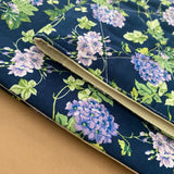 Handmade Bible Cover Sleeve Floral Navy Blue