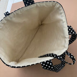 Black Polka Dot Tote Bag