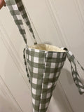 Sage Green Checkered Tote Bag, Neutral Tote Bag, Olive Shoulder Bag