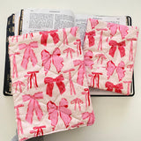 Bible Cover Sleeve, Handmade Pink Bows