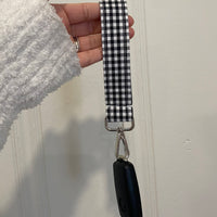 Black Plaid Keychain