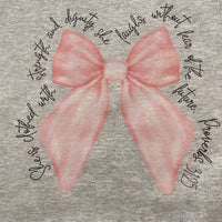 Proverbs Pink Bow Crewneck Sweatshirt