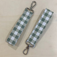 Sage Plaid Keychain
