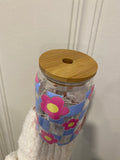 Blooming Flowers Glass Tumbler