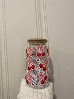 Cherry Bows Glass Tumbler Cup