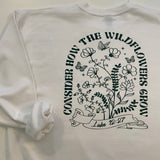 Wildflowers White Crewneck Sweatshirt