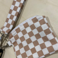 Caramel Checkered Keychain Set