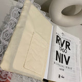 Handmade quilted Bible Cover sage green with pockets, Christian gift Bible case (Copy) (Copy)