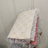 Handmade quilted Bible Cover pink bows with pockets, Christian gift Bible case