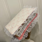 Handmade quilted Bible Cover pink bows with pockets, Christian gift Bible case