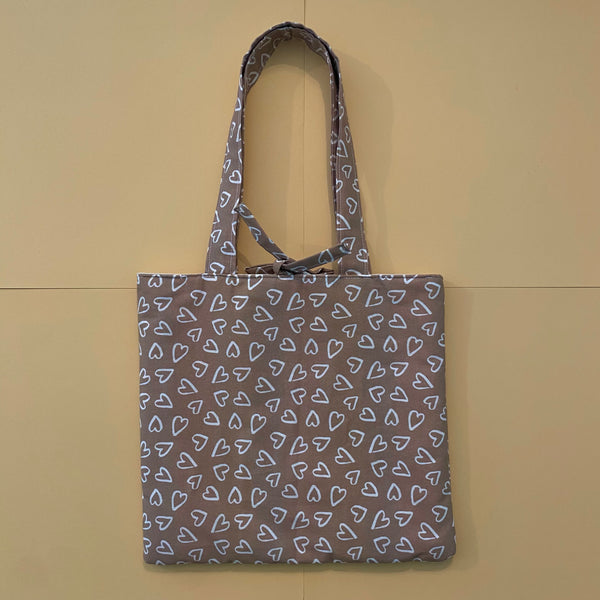 Mocha Brown Hearts Tote Bag