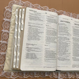 Handmade quilted Bible Cover sage green with pockets, Christian gift Bible case