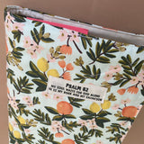 Bible Cover Sleeve, Handmade Citrus Orange Pattern