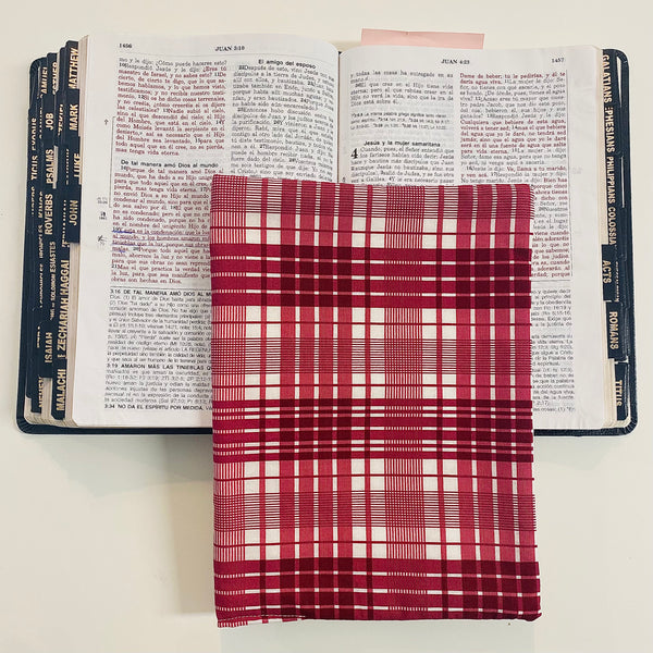 Burgundy Plaid Bible Cover