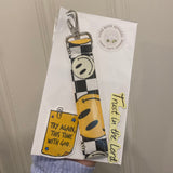 Checkered Smiles Keychain